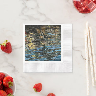 Evening lights on the sea napkin