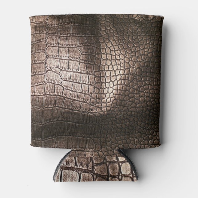 Evening Luxe: Leather Textured Sophistication Can Cooler (Front)