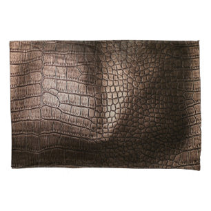 Evening Luxe: Leather Textured Sophistication Pillowcase