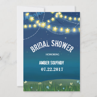 Evening Meadow String Lights Bridal Shower Invitation