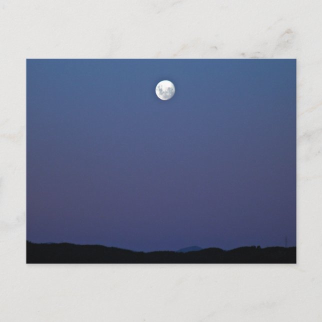 Evening Moon and blue Sky Postcard (Front)