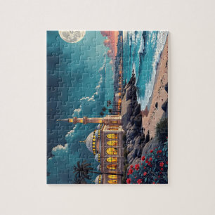 Evening Mosque near Sea Jigsaw Puzzle