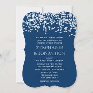 Evening Navy Under the Stars Wedding Invitations
