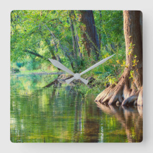 Evening on Cypress Creek Square Wall Clock