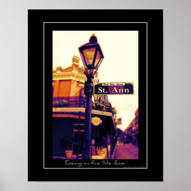 Evening on Rue Ste. Anne Poster (Front)