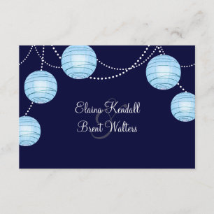 Evening Party Lanterns RSVP in Blue Card