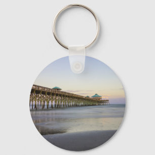 Evening Peace On Folly Beach Key Ring