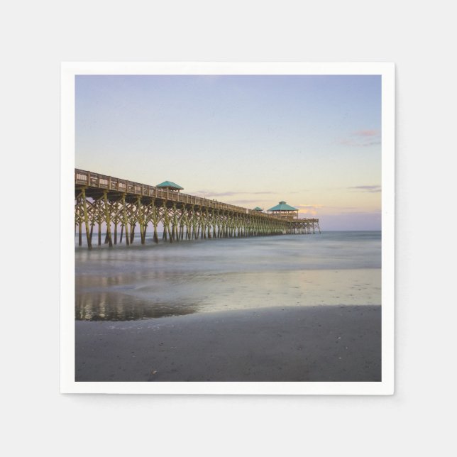 Evening Peace On Folly Beach Napkin (Front)