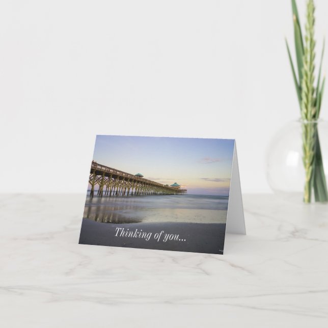 Evening Peace On Folly Beach Thinking Of You Card (Front)
