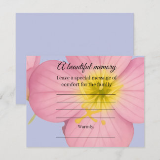 Evening primrose Memorial Message Card