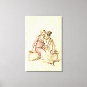 Evening, promenade or sea beach costumes, fashion canvas print