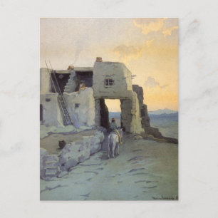 Evening, Pueblo of Walpi by Marion Kavagh Wachtel Postcard