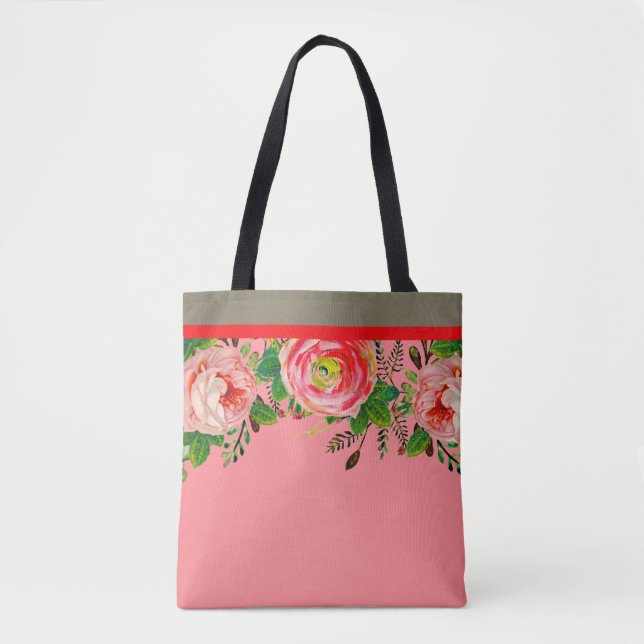 Evening Rose Blush Tote Bag (Front)