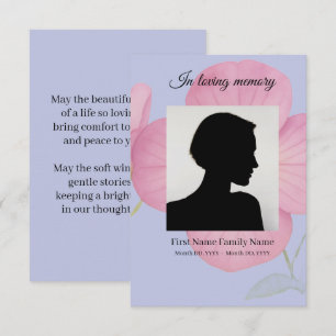 Evening rose funeral prayer card