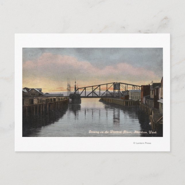 Evening Scene on Wishkah River Postcard (Front)