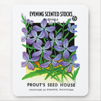 Evening Scented Stocks Seed Packet Label Mouse Pad