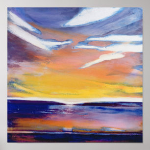 Evening seascape poster