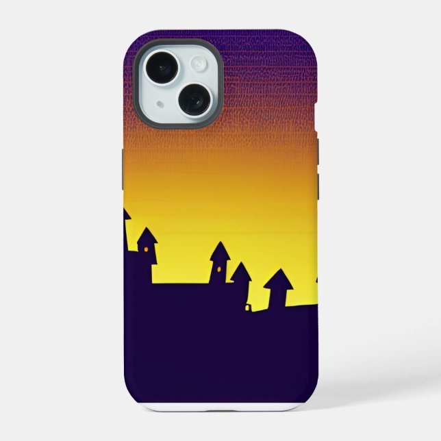 Evening shadow landscape iPhone 15 case (Back)