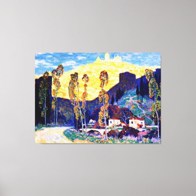 Evening, Siena, famous painting by Clarence Gagnon Canvas Print (Front)