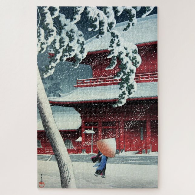 Evening Snow at Edo River Hasui Kawase  Jigsaw Puzzle (Vertical)