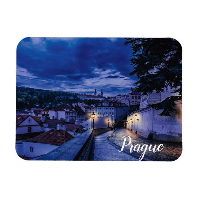 Evening street in Prague Magnet (Horizontal)