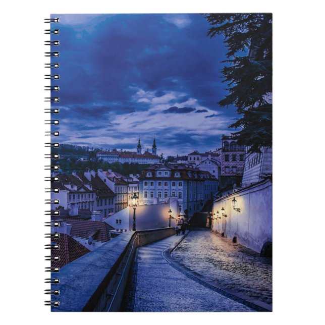 Evening street in Prague Notebook (Front)