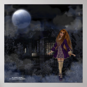 Evening Stroll Gothic Fantasy Poster Print