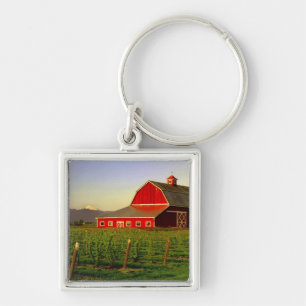 Evening sun on a barn in Washington's Skagit Key Ring