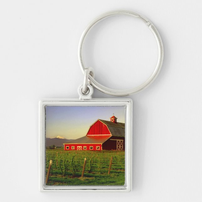 Evening sun on a barn in Washington's Skagit Key Ring (Front)