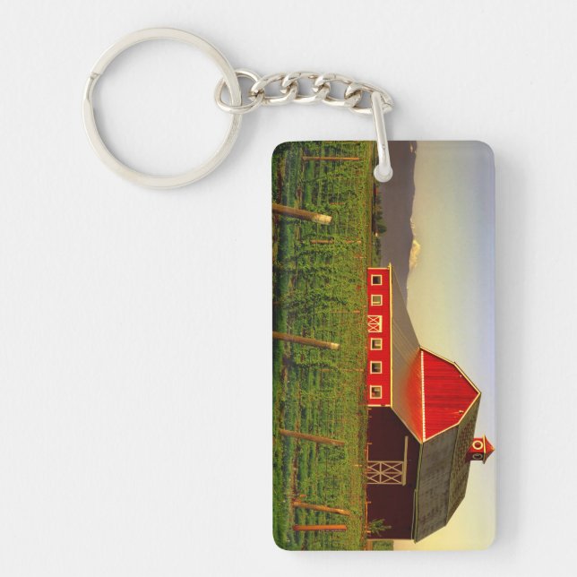 Evening sun on a barn in Washington's Skagit Key Ring (Front)
