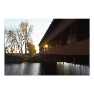 Evening Sun shining through the Buck Run Bridge Photo Print