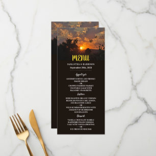 Evening Sunset, Modern Wedding Menu