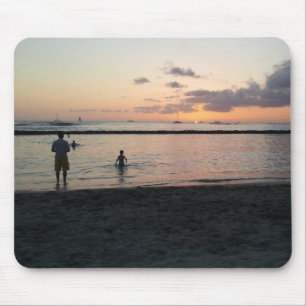 Evening Sunset Tropical Beach Waikiki Oahu Hawaii Mouse Pad