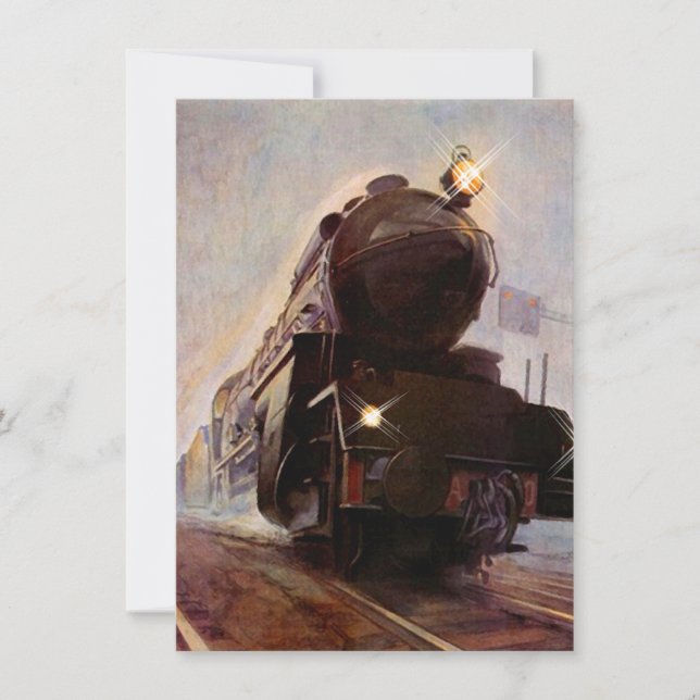 Evening Train Party Invitation Milestone Birthday (Front)