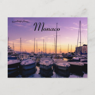 Evening Tranquillity at Port Hercule Monaco Postcard