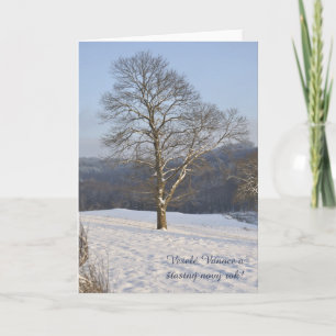 Evening tree Veselé Vánoce! Holiday Card