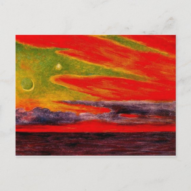 Evening Twilight at Acapulco -Rivera Painting Holiday Postcard (Front)
