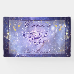 Evening Under the Stars Bat Mitzvah Galaxy Stars Banner