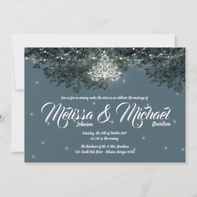 Evening Under the Stars Wedding invitation (Front)