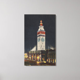 Evening View of Ferry Building Canvas Print