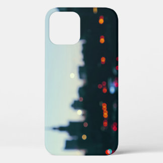 Evening Warsaw: Blurry Cityscape Silhouette. iPhone 12 Case