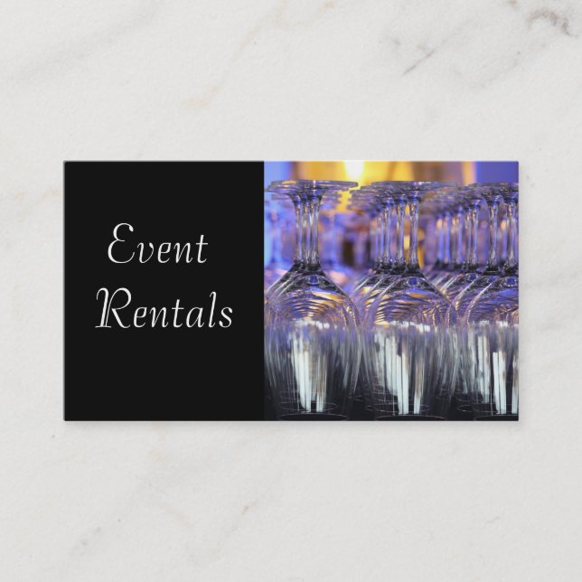 Event and Party Supplies Rental Business Card (Front)