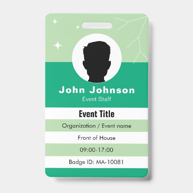 Event badge data ID badge (Front)