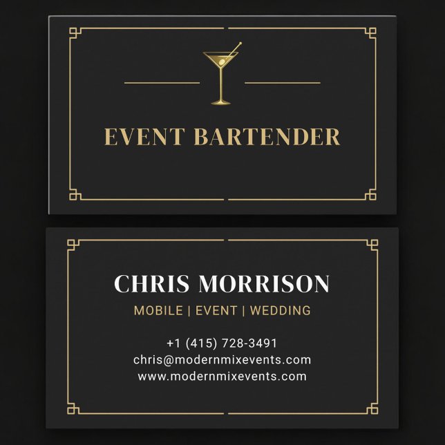Event Bartender Professional Business Card (Creator Uploaded)