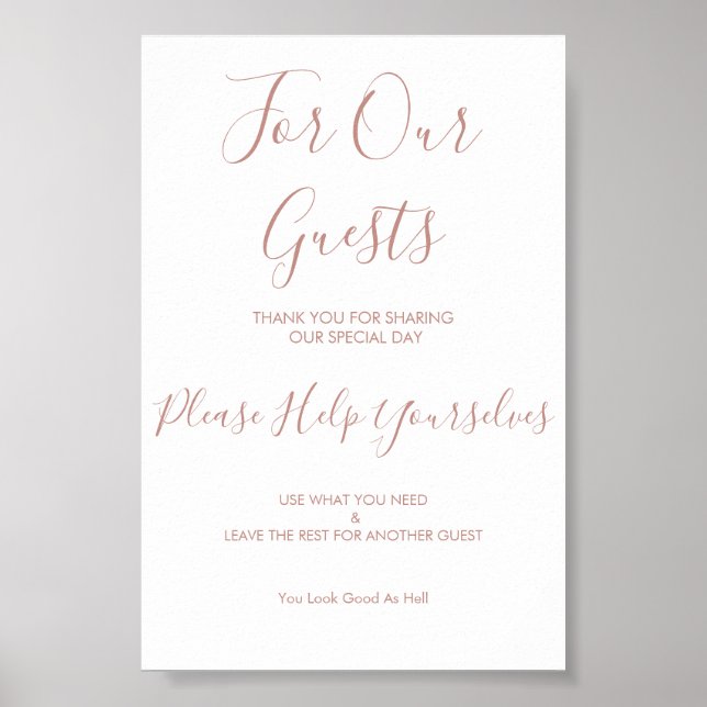 Event Bathroom Basket Sign (Front)