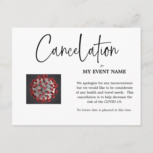 Event Cancelation Postcard COVID-19 (Front)