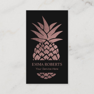 Event Catering Modern Rose Gold Pineapple Business Card
