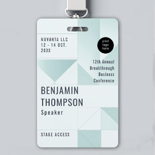 Event Conference Business Corporate Aqua ID Name ID Badge