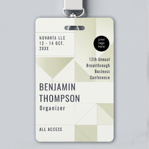 Event Conference Business Corporate Green ID Name ID Badge