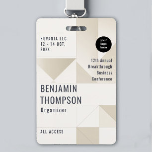Event Conference Business Corporate Tan ID Name ID Badge
